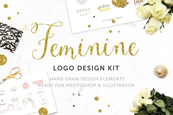 I will create a beautiful feminine logo