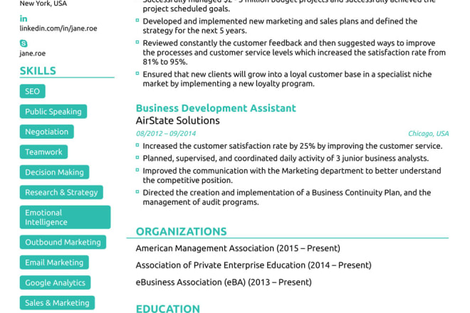 I will create a designed professional resume