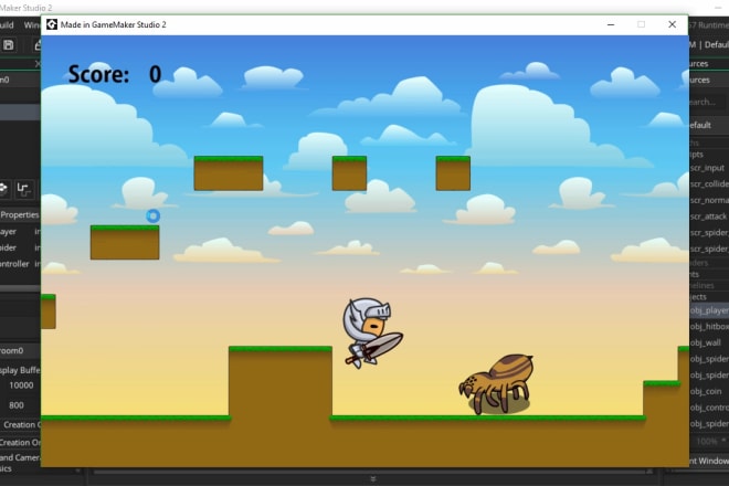 I will create a game using game maker studio
