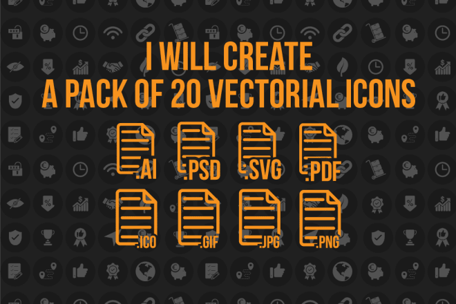 I will create a set of 20 vector icons for web, apps or printing