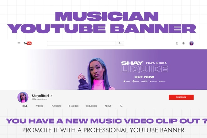 I will create a youtube banner for musician or rappers