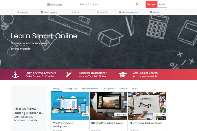 I will create an elearning online course or lms website with zoom