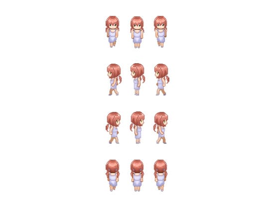I will create anime style pixel art character sprite for your game