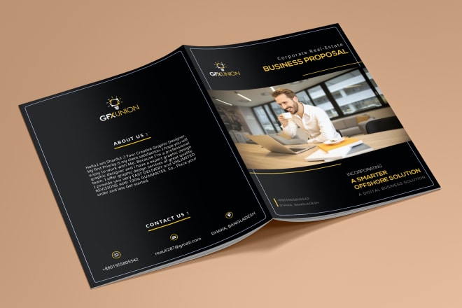 I will create business brochure design, booklet, magazine, proposal, catalog