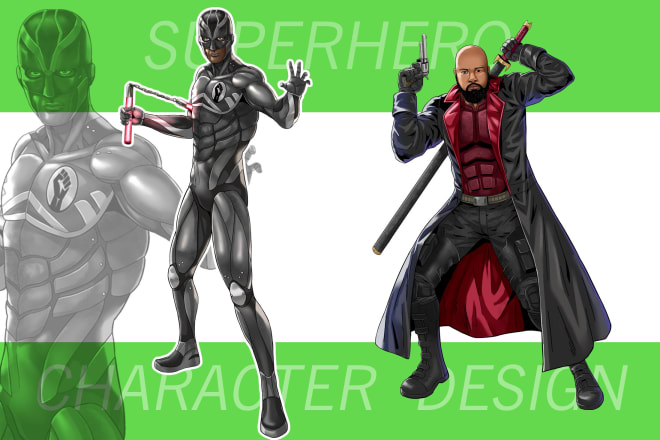 I will create concept art superhero character for comics cartoon