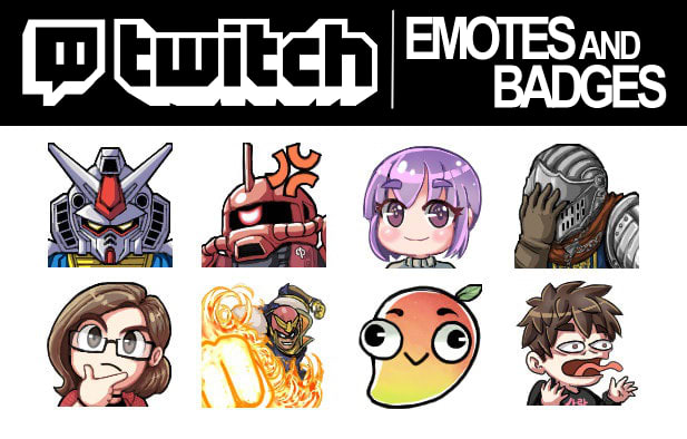 I will create custom twitch emotes and sub badges