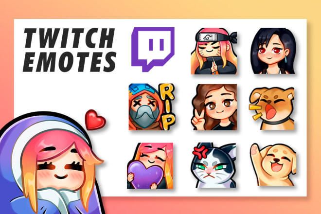 I will create cute custom emotes for your twitch or discord