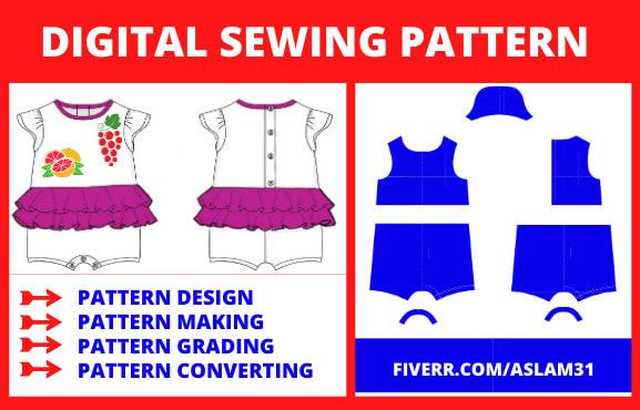 I will create digital sewing pattern,do grading,editing and convert