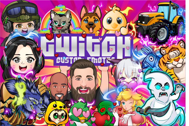 I will create express custom text twitch emotes,sub badges