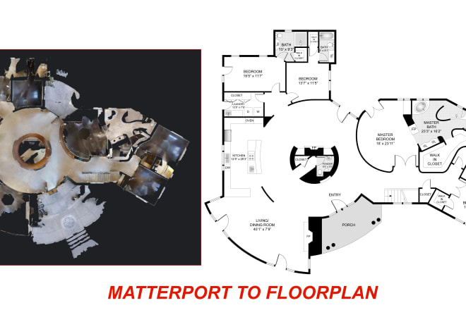 I will create floor plan from link matterport