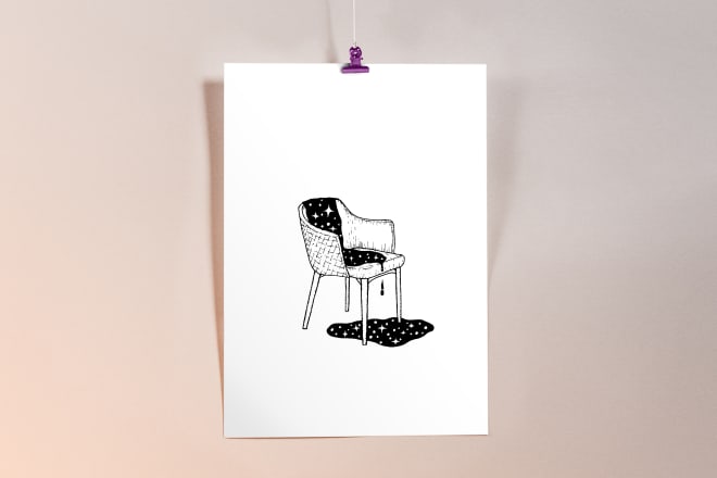 I will create hand drawn illustrations in black and white
