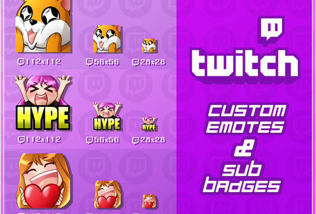 I will create HD custom twitch emotes or sub badges