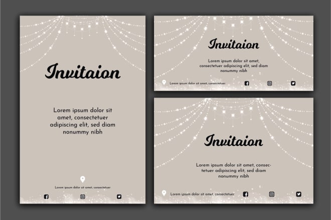 I will create invitation designs like, party, wedding, birthday etc
