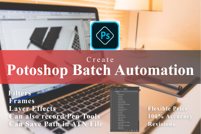 I will create photoshop actions for batch automation