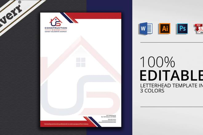 I will create professional letterhead in editable ms word