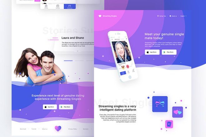 I will create responsive mobile app landing page website
