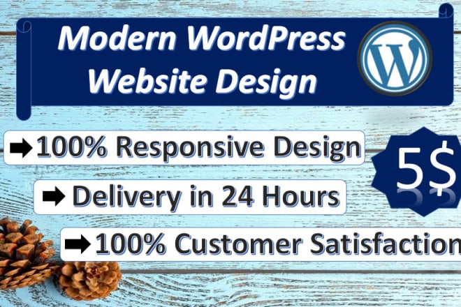 I will create responsive modern wordpress website design or blog with free logo
