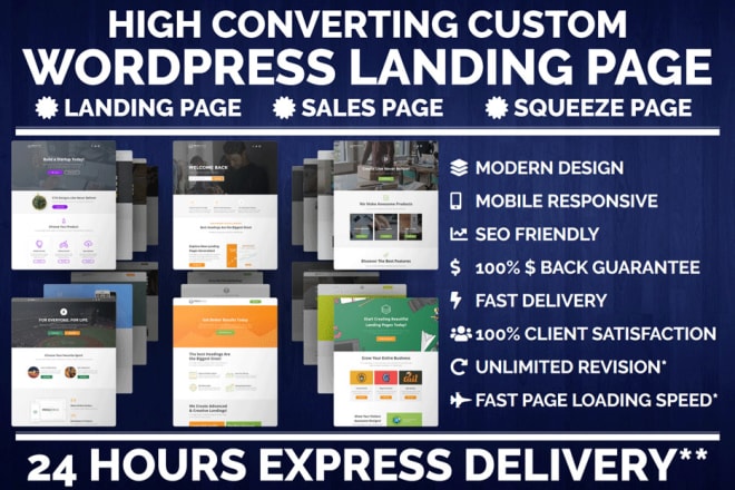 I will create responsive wordpress landing page design