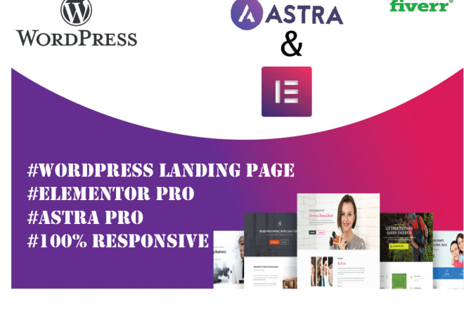 I will create responsive wordpress landing page with elementor pro and astra pro