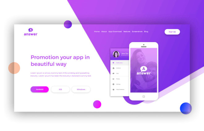 I will create stunning landing page