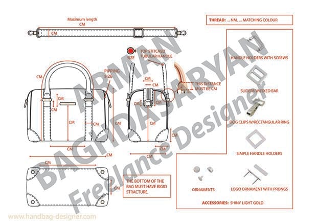 I will create tech pack, spec sheet for bag, handbag