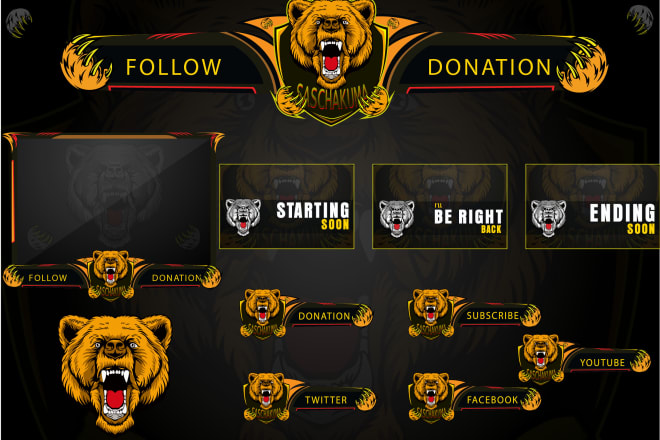 I will create twitch or mixer overlay and logo for your stream
