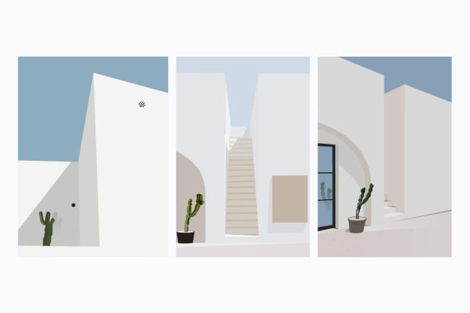 I will create vintage modern art deco illustration poster