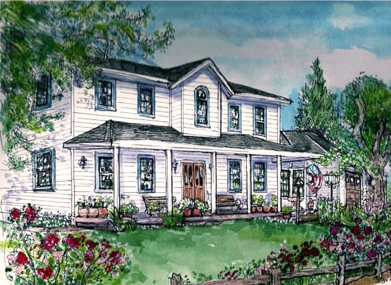 I will create watercolor illustration of house or building