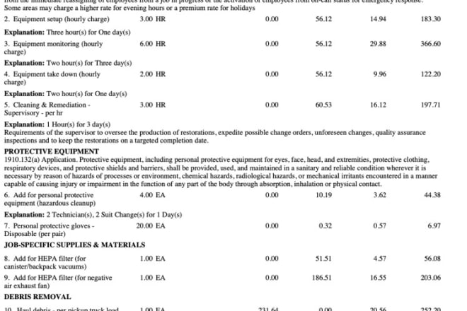 I will create xactimate fire, water and construction estimates