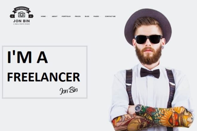 I will create your freelancer portfolio website using a paid theme