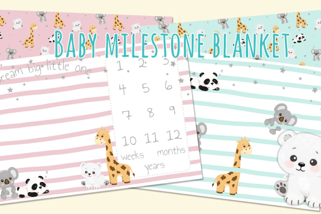 I will cute baby milestone blanket