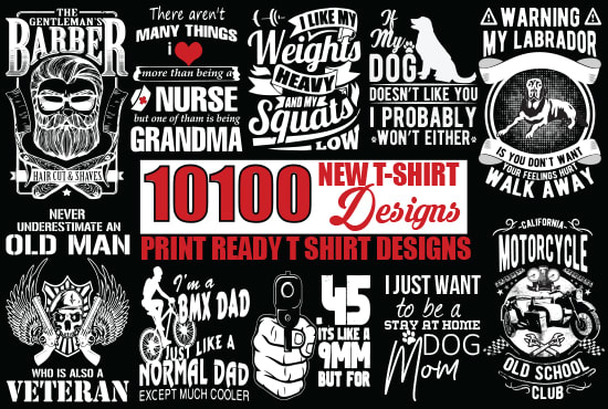 I will deliver 10100 print ready t shirt designs bundle