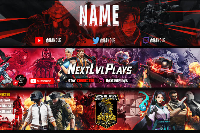 I will design a amazing youtube gaming channel banner