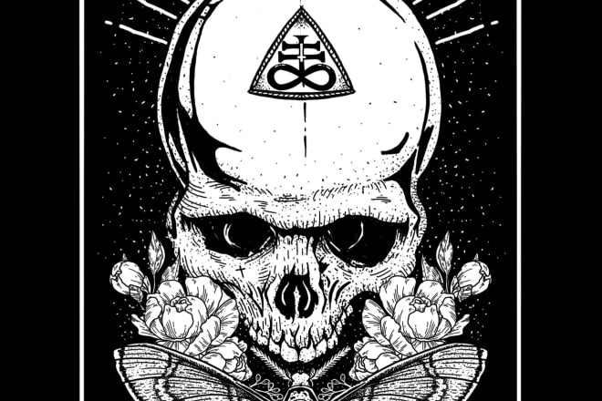 I will design a custom illustration or tattoo design, in dark blackwork style