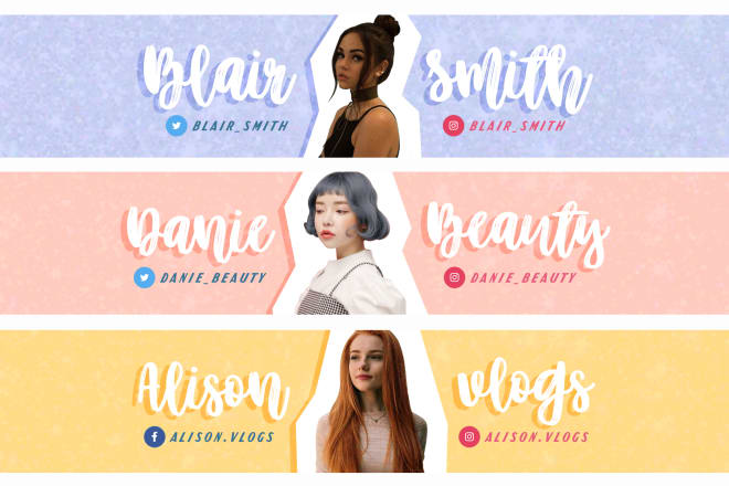 I will design a youtube banner, beauty guru