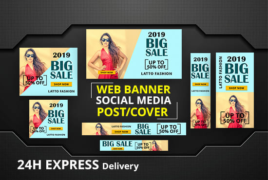 I will design affiliate web banner ads, social media banners