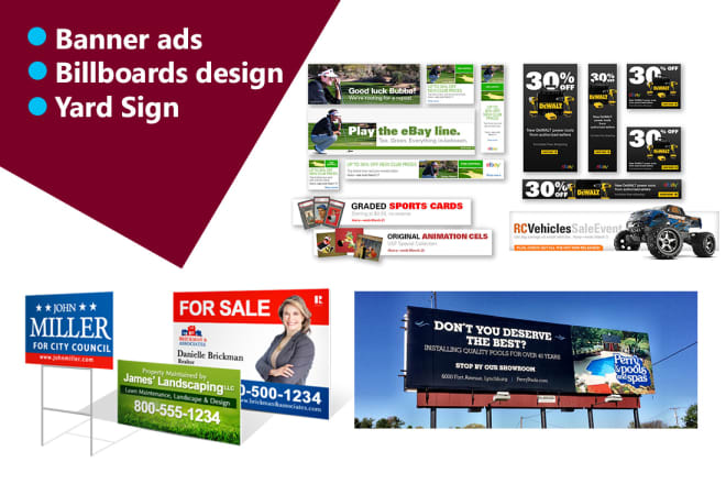I will design an attractive banner ads, billboards, yard sign for you