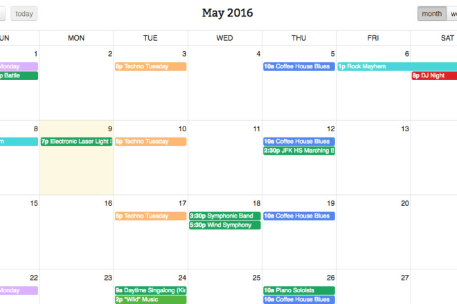I will design an interactive calendar application for website