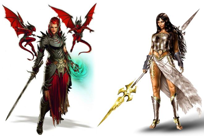I will design attractive dnd character design and matte painting