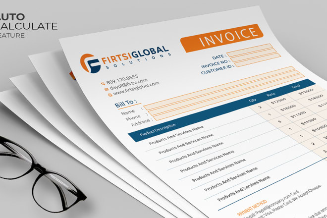 I will design auto calculate invoice in ms excel or in pdf