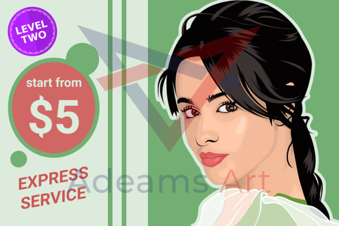 I will design awesome vector vexel art cartoon portrait