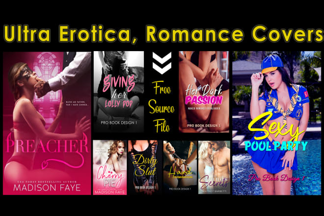 I will design best erotica ebook cover, free source file
