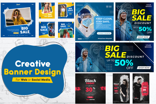 I will design creative website header, slider or banner and social media banner