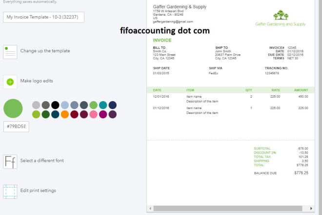 I will design custom invoice template of quickbooks online and xero