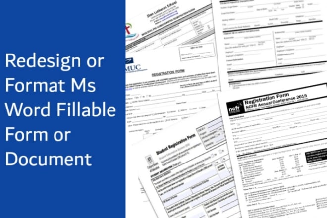 I will design, format and edit ms word fillable form or document