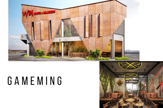I will design gaming rooms or fashion shops, restaurants