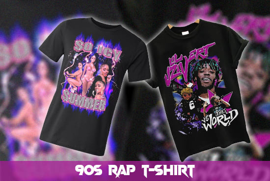 I will design high quality 90s vintage bootleg rap t shirt