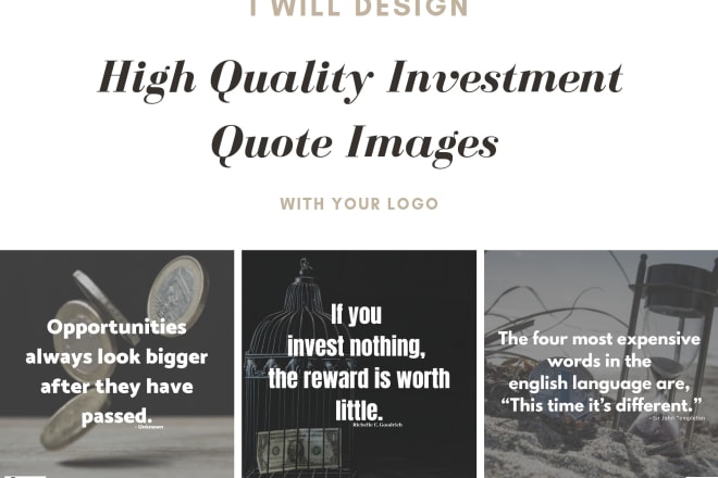 I will design investment quotes images for social media with free logo