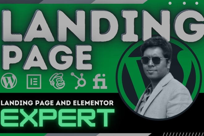I will design landing page by elementor and mailchimp or hubspot