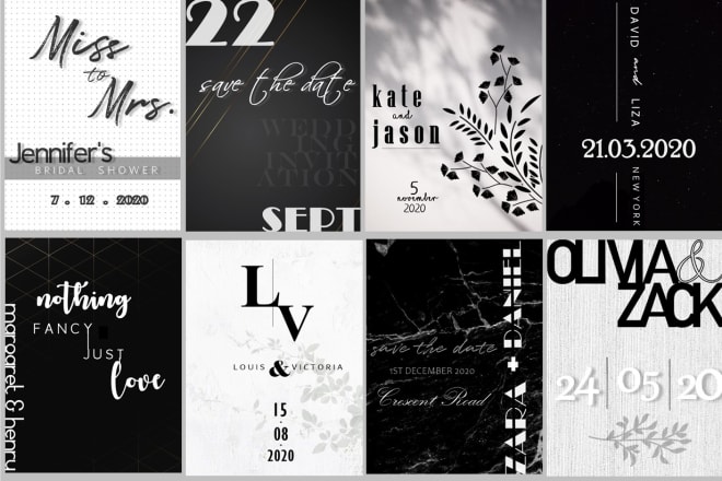 I will design minimalist wedding, birthday and invitation card